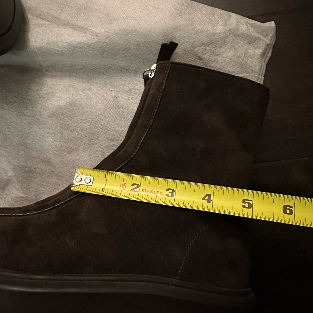 The Row Suede Zipped Boots in Dark Brown - Picture 5 of 7